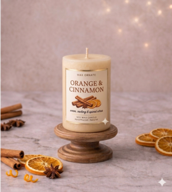 Pillar Candles - Orange and Cinnamon